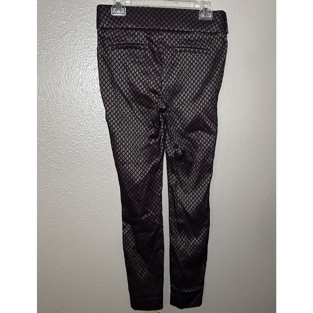 Womens APT. 9 Brynn Purple Shiny Floral Pull On Rayon Leggings Casual Pants Sz 8